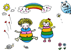 装有才  的插画 洗脚城的孩子～