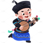 手绘少数民族人物插画8