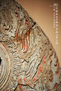 国家博物馆，北魏，彩绘贴金石雕佛菩萨三尊立像（局部）。青州市博物馆藏。
