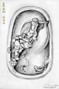 《观自在》的玉雕设计  手稿玉雕手绘图 玉雕素材 玉雕设计 玉雕设备 玉雕图纸 玉石 白玉 翡翠 南红  #工艺# #书法#