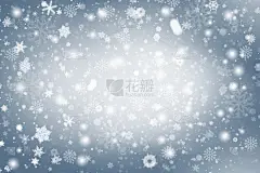 蓝色的抽象背景。白色的光和雪花bokeh冬天的圣诞节新年模糊美丽的闪亮的灯使用的卡片横幅壁纸背景和您