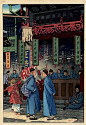 英国女画家Elizabeth Keith笔下的旧中国<br/>画家Elizabeth Keith ：British，1887 - 1956，英国人<br/>她用木版画记录下清朝至民国初期的中国，让我们看到原汁原味的昔日中国风貌，狭窄的街道，悬挂的招牌，叫卖的小贩。熙熙攘攘……今日已难得一见。