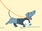 Sassy Sausage! walking cycle dog sausage dog gif loop animation drawing character texture illustration