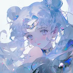 ai绘画，动漫女头像，月野兔，梦幻17