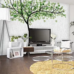 壁涂鸦 大型壁画 电视背景墙纸壁纸客厅沙发壁布欧式树B1060 - 顽兔