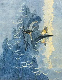 戴宏海先生为中国民间奇情传说故事《柳毅传》所绘制的瑰丽壮阔的插画