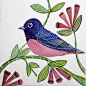 Purple Pink Bird Watercolor by sublimecolors