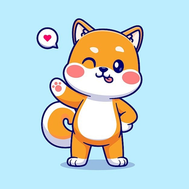 可爱卡通柴犬小狗插画矢量图设计素材