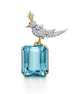 Tiffany Jean Schlumberger Bird on a Rock aquamarine brooch-淘宝@北坤人素材