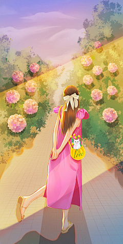 由不得你停歇采集到插画女孩