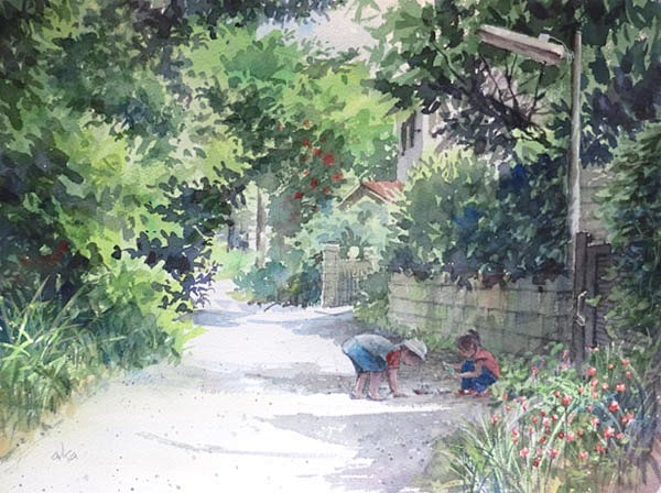 赤坂孝史　水彩画