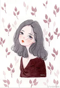 水彩 别慌，月亮也正在大海某处迷茫#水彩头像##少女头像##人物水彩#手绘头像 ​​​​