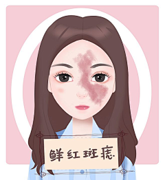 医美插画采集到医美,胎记,痣,斑