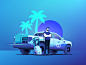 All Ready to Go car wash gradient onboarding washe palm 4x4 wash car ford truck pickup illustration