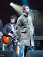 Musicians Liam Gallagher and Noel Gallagher of Oasis perform live at the Melt! Festival in Ferropolis on July 19, 2009 in Graefenhainichen, Germany.