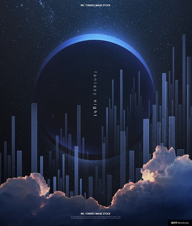 星空 月球 太空 月光 夜晚 植物 奇幻...