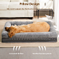 Amazon.com : BFPETHOME Sofa Dog Beds for Large Dogs, Washable Large Dog Bed with Bolster, Orthopedic Large Dog Beds with Removable Covers & Waterproof Dog Bed for Pet : Pet Supplies