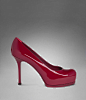 【现货】YSL/Yves Saint Laurent Tribtoo 红色漆皮高跟鞋sale-淘宝网