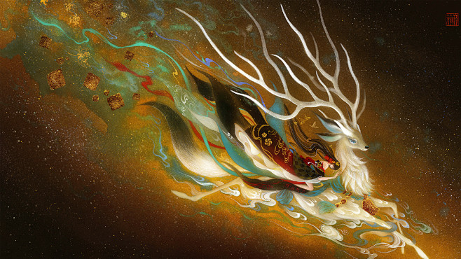 中国风插画  画师@鹿菏HE   #ip...