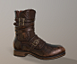 Leather Boot, Christina Ellermann : I created this boot to practise the PBR-Workflow and get used to some programs like Substance Painter and Marmoset.