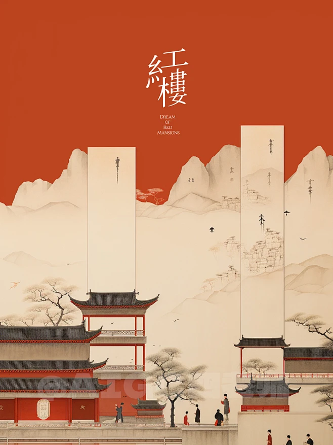 极简东方美学！12张《红楼梦》主题插画设计灵感-花瓣网