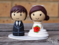 Cute wedding cake topper - Bride and Groom