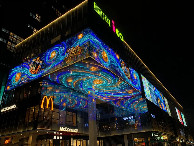 案例展示-灯光秀城市亮化工程夜景照明-夜空彩虹 - Part 3-花瓣网