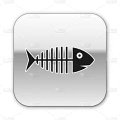 分离着色,动物骨骼,白色,黑色鲈鱼,图标,自然,整形器具,野生动物,食品,设计