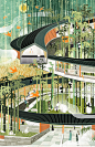 The Cropland Loop Resort, China by RSAA : A Chinese scroll painting
