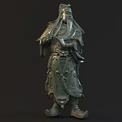 102关公3D打印圆雕图大全STL格式