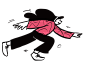 手绘插画跑步