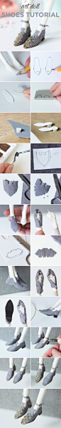 Miniature art doll shoes tutorial by Adele Po.: 