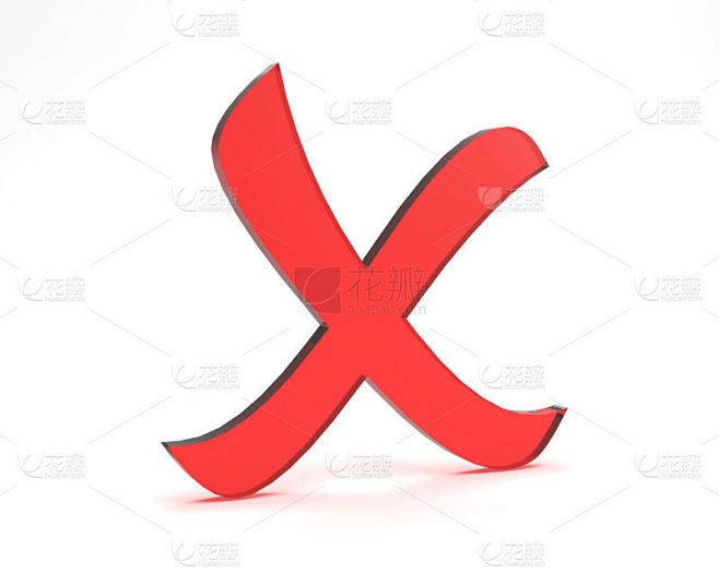 打叉,三维图形,绘画插图,红色,白色背景,英文字母x,禁止进入记号,删除键,计算机,背景分离
