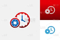相机时间标志模板设计矢量，徽章，设计概念，创意符号，图标