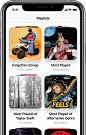 This may contain: an iphone screen showing the music player's playlist on its display, and other icons