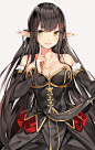 Anime 1300x2050 Assassin of Red (Semiramis) (Fate/Apocrypha) cleavage dress Fate/Grand Order pointed ears silver  (chenwen) white background