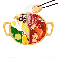火锅美食鸳鸯锅手绘元素高清模板免费下载-趣麦麦图