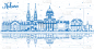 outline helena montana city skyline with blue