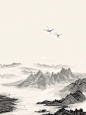 素材分享｜水墨古风山水⛰️海报背景底图
