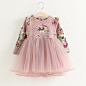 Department Name: Children Gender: Girls Dresses Length: Knee-Length Model Number: BN499 Sleeve Length(cm): Full Fit: Fits true to size, take your normal size Decoration: Flowers Silhouette: Ball Gown Sleeve Style: Regular Built-in Bra: No Pattern Type: Fl