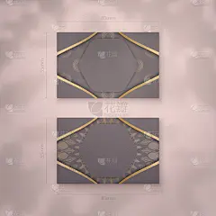名片模板在棕色与希腊黄金饰品您的品牌。