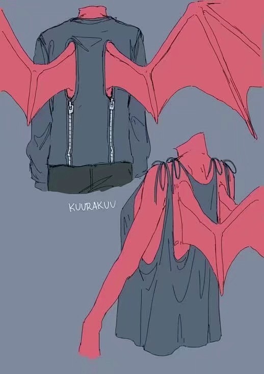 【绘画素材】恶魔的翅膀与尾巴，涩疯了都给...
