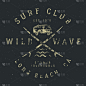 Surfing tee design in vintage rubber style with su