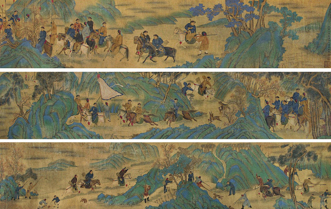 冷枚狩猎图手卷作品欣赏