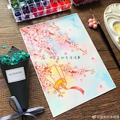 水彩---樱花-梨花-桃花-海棠花、梅花 - 高清图片，堆糖，美图壁纸兴趣社区