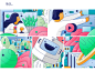 illustration Timmersive : This is a series of illustrations I created for Timmersive in collaboration with inwendo. Timmersive is a company that deals with virtual and augmented reality and also produces 360° movies. Everything revolves around immersive m