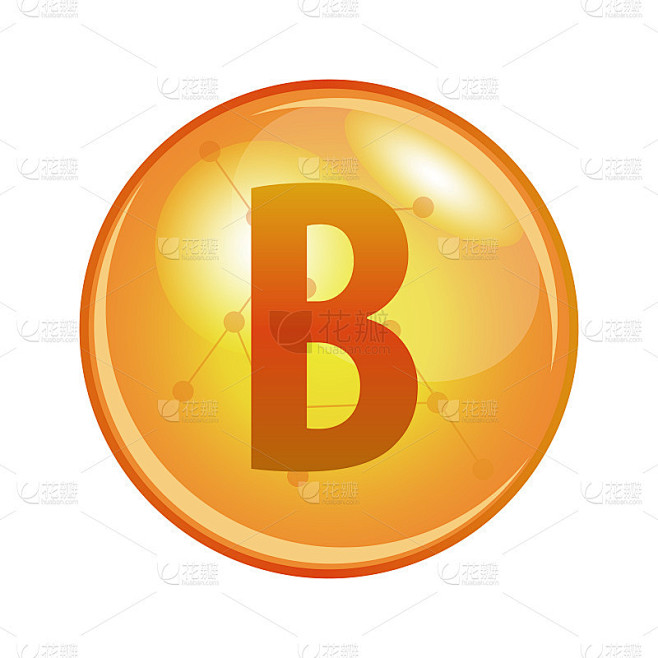 维生素B胶囊。健康矢量图标。