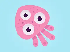 Mommy jellyfish monster. Part of a sticker set I made for iMessage.