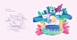 Illustrations for Stylo : Illustrations for Stylo's WebsiteI was contacted to make a series of illustrations and some icons for the new website of Stylo.I was happy with the result and wanted to share it here!Creative process: I attach some first sketches