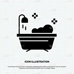 浴室,计算机图标,极简构图,固体,符号,管道工,白色,黑色,淋浴